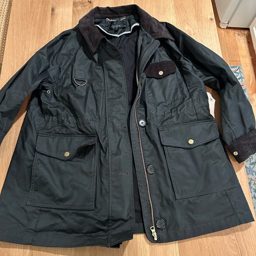 J. Crew Dark Grey Military Jacket with Black Accents